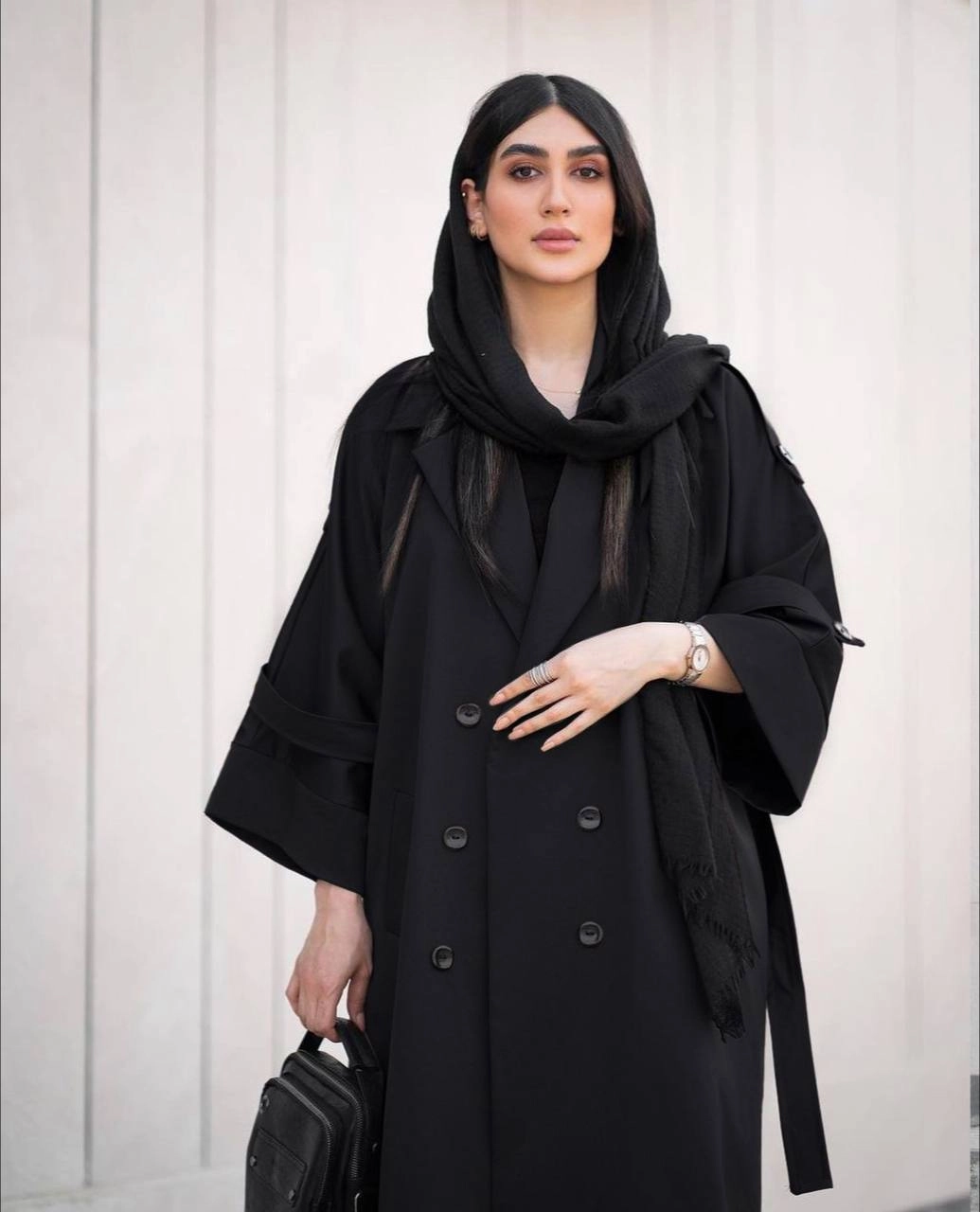 بارونی بلند شیک - آستر دار / آلبالویی