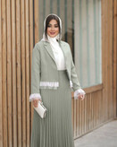 کت دامن پلیسه ژینا - آبی / یک