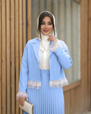 کت دامن پلیسه ژینا - آبی / یک