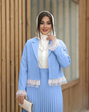 کت دامن پلیسه ژینا - آبی / یک